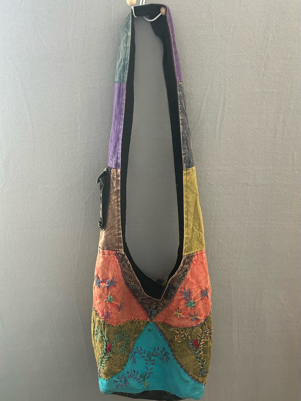 Boho Patchwork Hobo Bag Crossbody Multicolor Floral Festival Purse